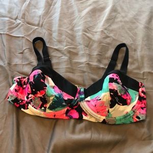 Bright, floral bikini top